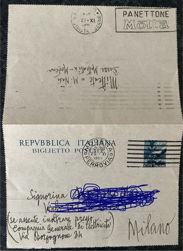 Biglietto postale 1949 - 🌈biglietto, da